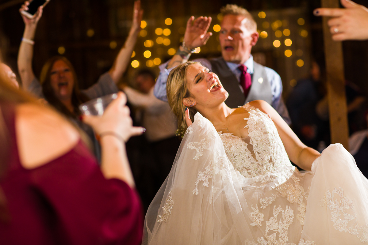 bride dancing at her wedding reception