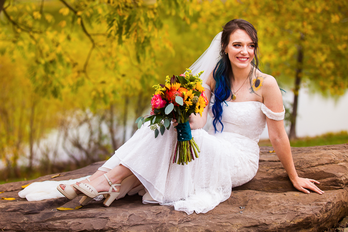 bride with blue hair