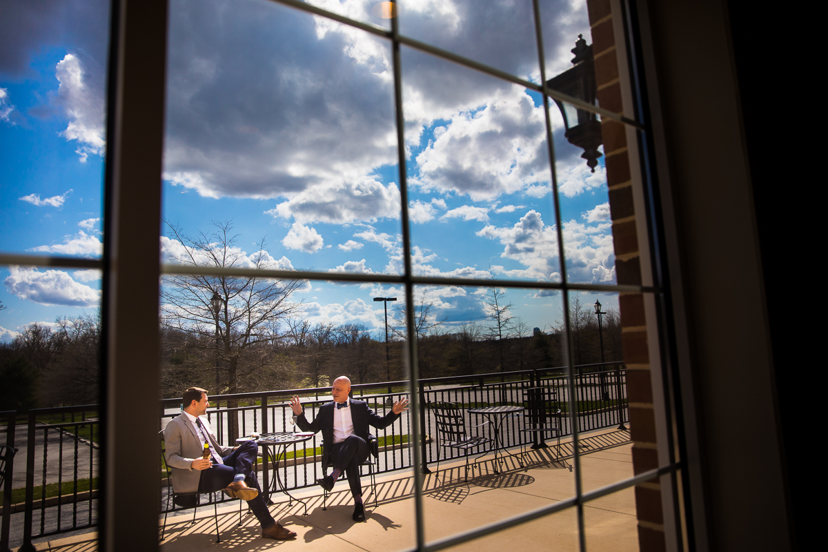 Wyndham Gettysburg Wedding creative photo through windowpane at hotel in PA