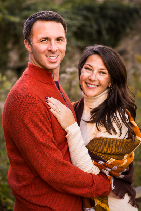 best central pa traditional engagement photographer couple smiling at camera