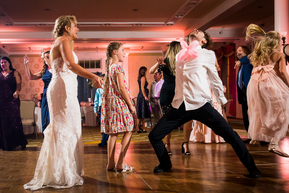 guests celebrating on dance floor at Omni Bedford Springs 