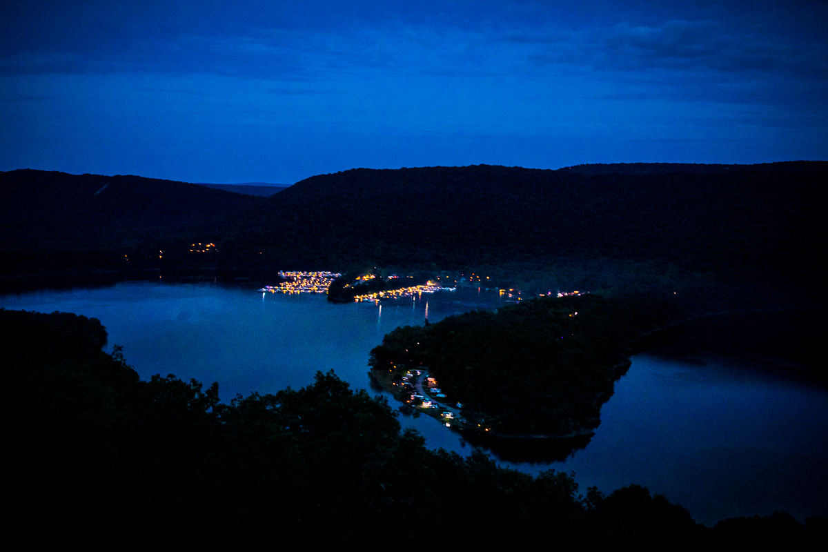 night photo of raystown lake wedding view creative artistic wedding photographer central pa