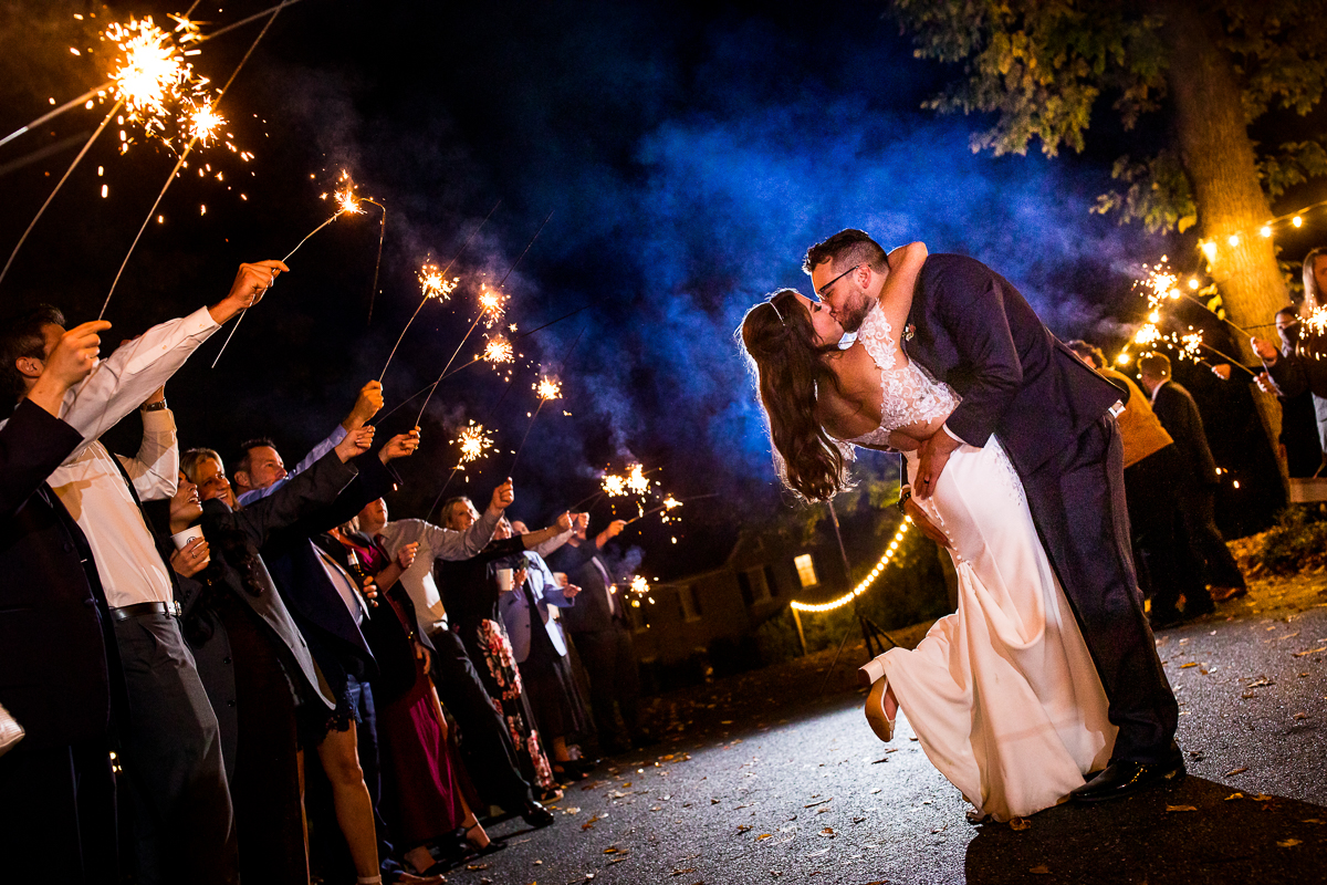 allenberry resort wedding sparkler send off night time photo creative artistic wedding photographer central pa