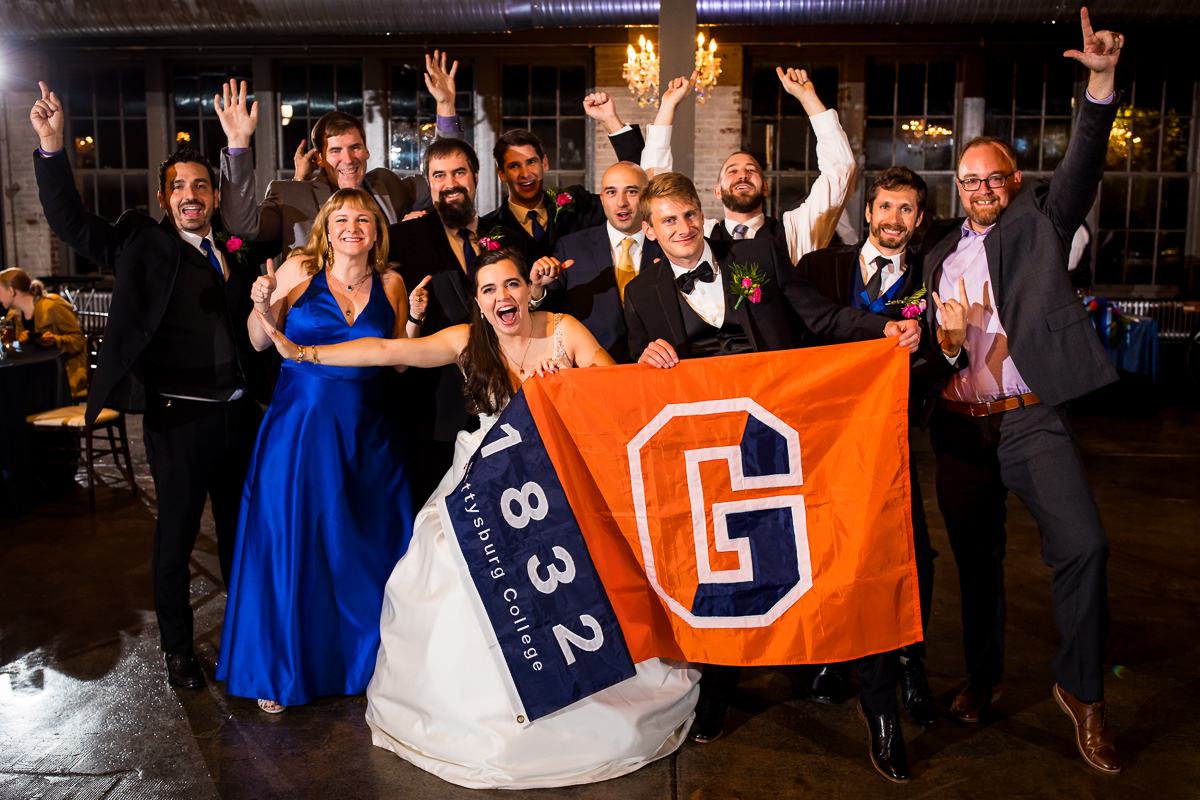 gettysburg college alumni group photo wedding reception guests