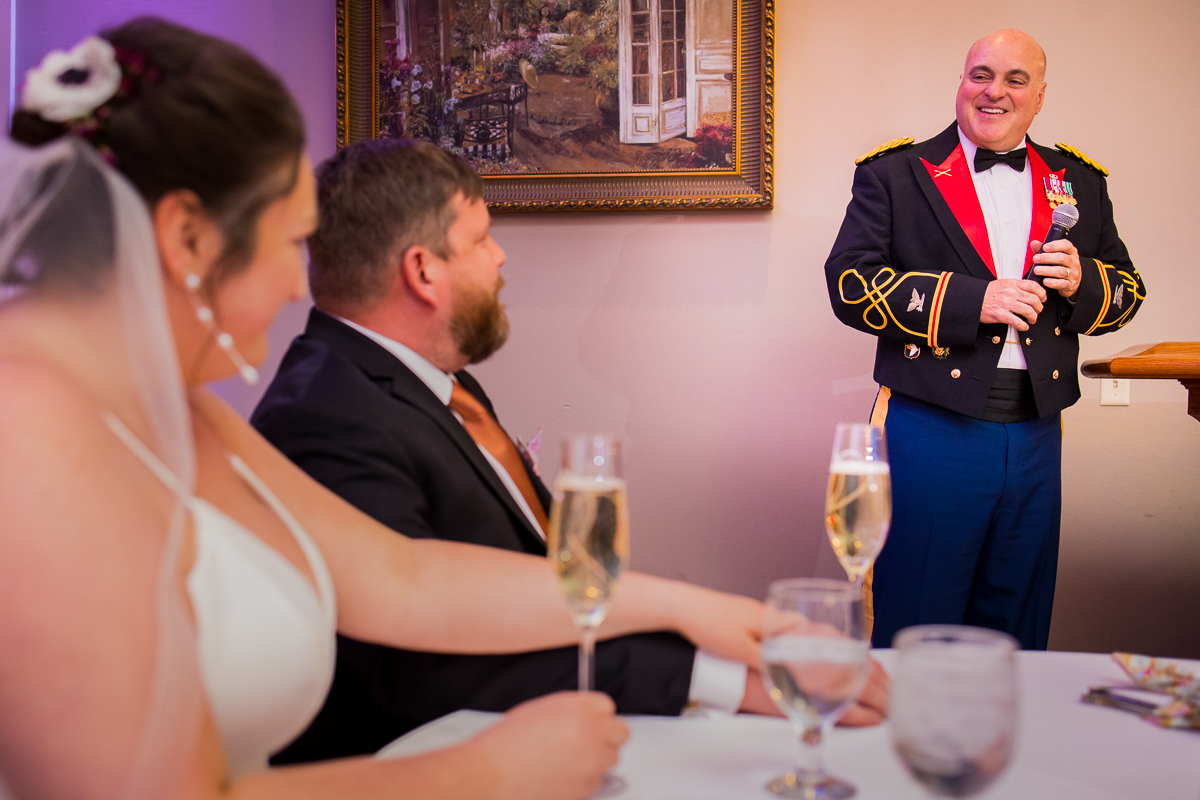 image of the father of the bride giving a speech during this linwood estate wedding reception