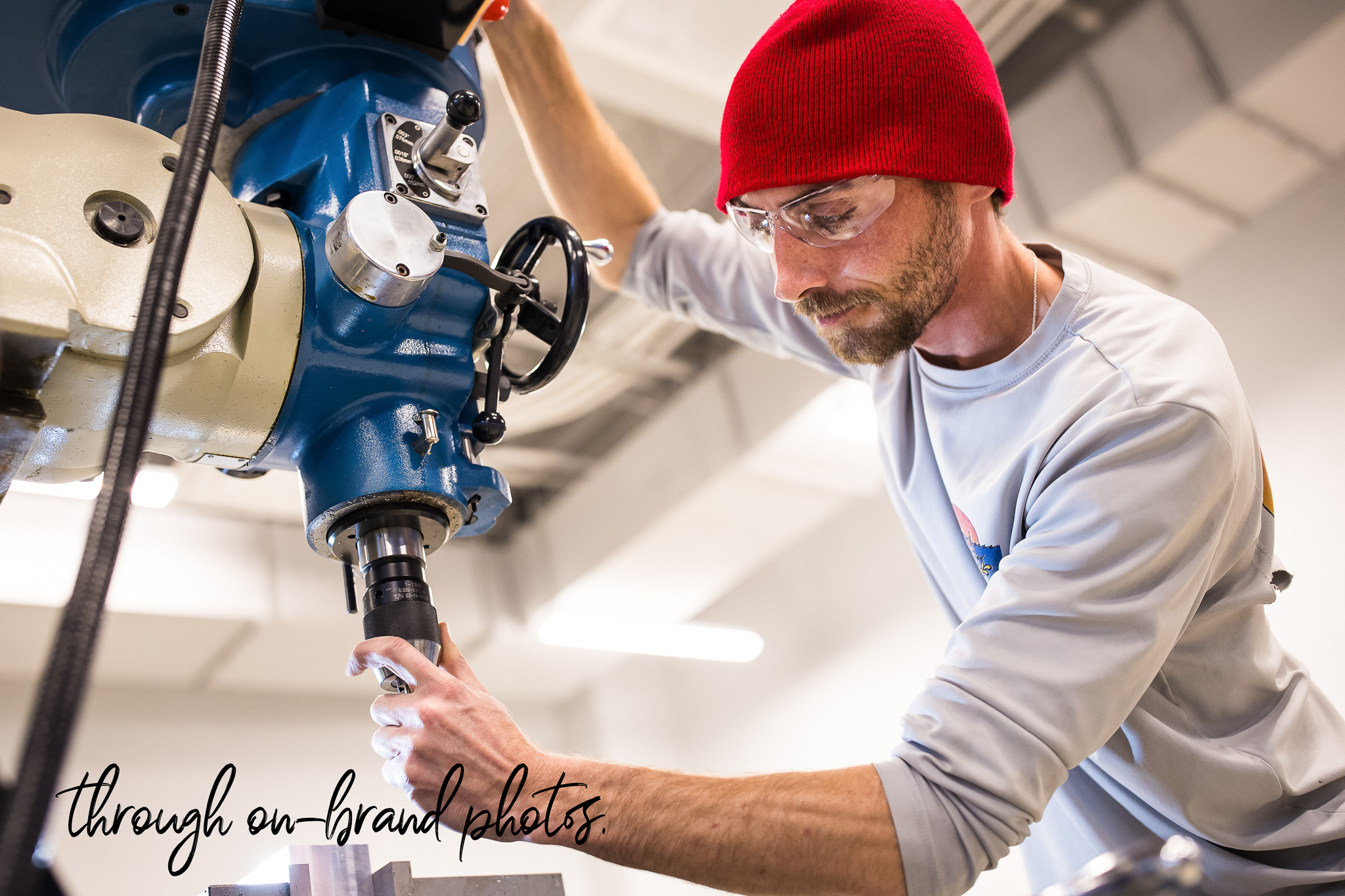 image of a man adjusting the tools during this business branding photography session
