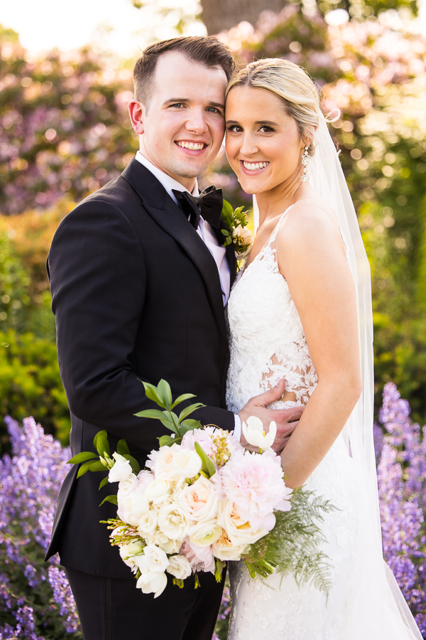best pa wedding photographer, rhinehart photography, captures this traditional portrait of the bride and groom smiling together