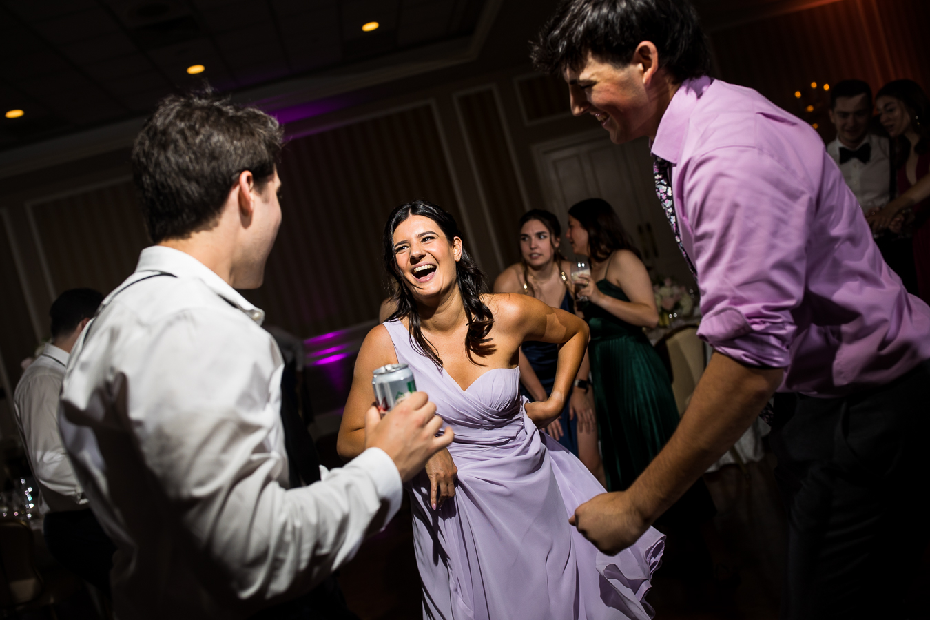 image of the wedding party dancing together at this pa wedding reception