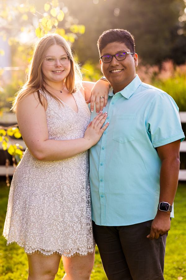 traditional portrait of the couple as they stand side by side with one another after their intimate wedding ceremony in Maryland 